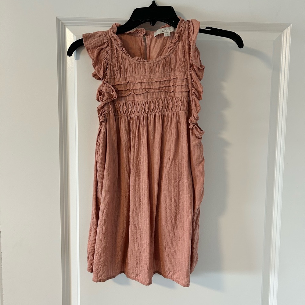 LOFT Sleeveless Ruffle Blouse